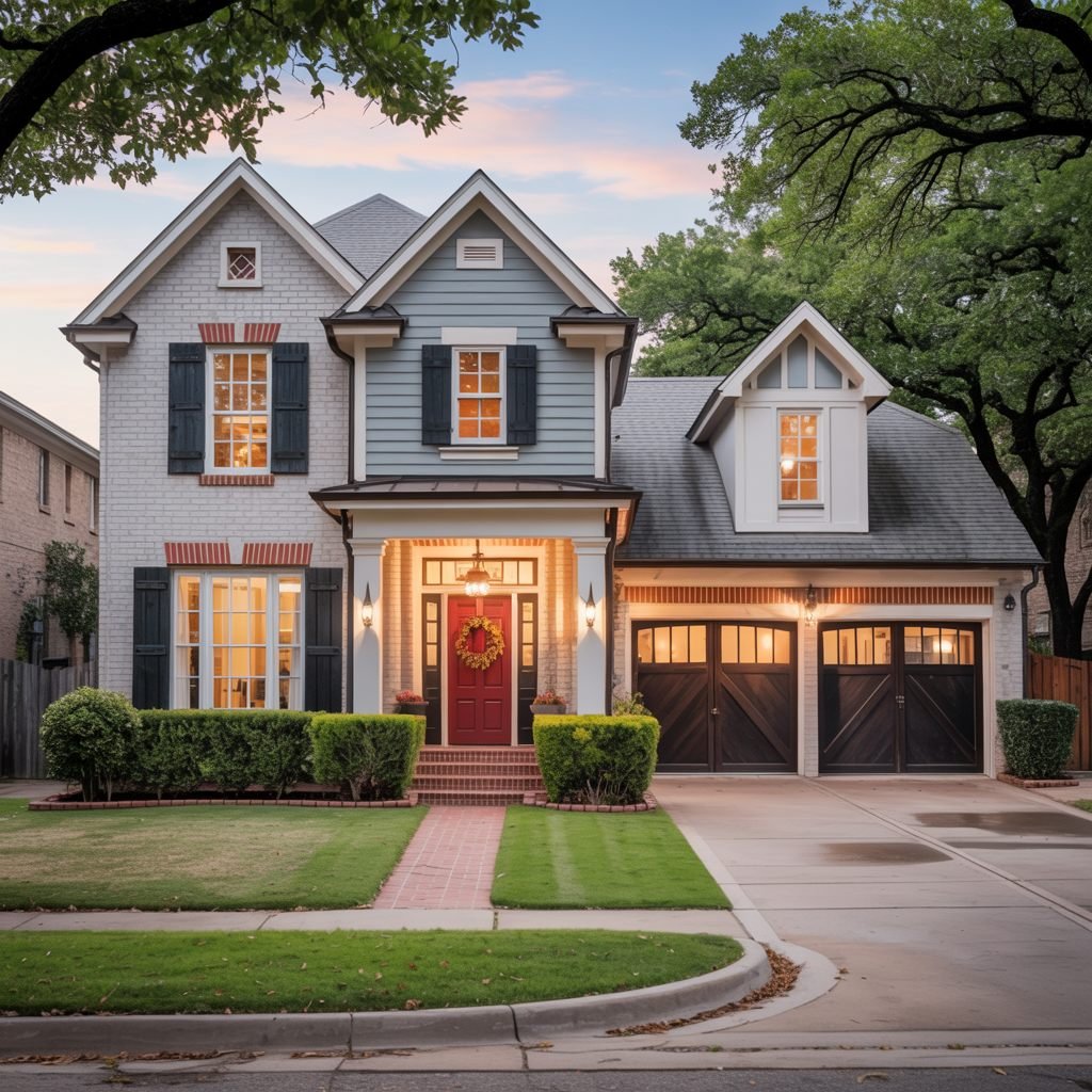 A two-story suburban DFW home with an attached garage, the kind of property Lone Star Shield protects